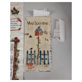 Vintage 1963 Calendar & Folk Art Welcome Sign Lot