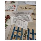 Vintage 1963 Calendar & Folk Art Welcome Sign Lot