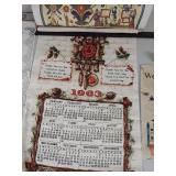 Vintage 1963 Calendar & Folk Art Welcome Sign Lot