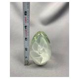 Signed 1990 Hand-Blown Glass Art Paperweight - Elegant Design