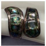 Signed Sterling Silver 925 Mexico Ring with Abalone Inlay, Adjustable