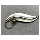 Vintage Sterling Silver 925 Taxco Brooch Elegant Design