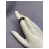 Sterling Silver 925 Unique Design Ring - Size 5.5