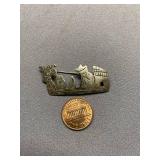 Vintage Sterling Silver 925 Pin with Intricate Design and Maker