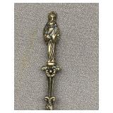 Sterling Silver 835 Souvenir Spoon with Intricate Statue Design