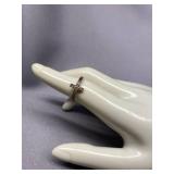 NIALAYA Sterling Silver 925 Cross Ring with Stones