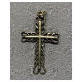 Intricate Sterling Silver 925 Cross Pendant with Braided Design
