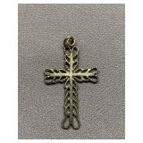 Intricate Sterling Silver 925 Cross Pendant with Braided Design