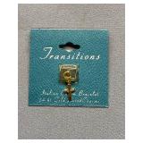 Transitions Italian Charm Bracelet with Gold-Plated Cross Charm