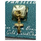 Transitions Italian Charm Bracelet with Gold-Plated Cross Charm