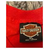 Harley-Davidson Red T-Shirt XL 100% Cotton Vintage Design