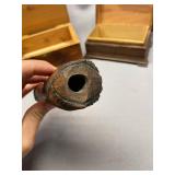 Lot of Carved Wooden Boxes and Decorative Pipe
