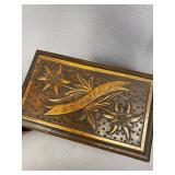 Lot of Carved Wooden Boxes and Decorative Pipe