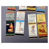 Vintage Pin-Up Advertising Matchbooks Collection - 12 Pieces
