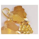10K Gold Grape Leaf Earrings by Gold Coleman Co