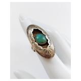 Sterling Silver Turquoise Ring Size 6 Unmarked