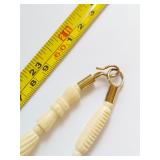 Vintage Handcrafted Beaded Carved Bone Necklace with Intricate Detailing