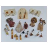 Brazilian and Carnelian Agate Jewelry Lot - Earrings & Pendants