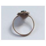 Sterling Silver Turquoise Ring Size 3.5 1.27g