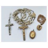 Vintage Religious Christian Cross Rosaries & Pendants Collection