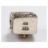 Sterling Silver Treasure Chest Pendant Charm, 4.55 grams