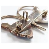 Zuni Sterling Silver Butterfly Brooch/Pendant with Opal Inlay