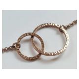 Sterling Silver Necklace with Interlocking Rings - 16", 5.55g