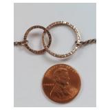 Sterling Silver Necklace with Interlocking Rings - 16", 5.55g