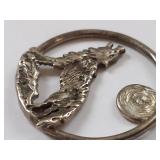 Sterling Silver Wolf Earrings 10.96g - Missing French Hook