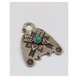 Sterling Silver Pendant with Turquoise Accent