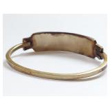 Vintage Alpaca Mexico Bracelet with Inlay Design