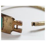 Vintage Alpaca Mexico Bracelet with Inlay Design