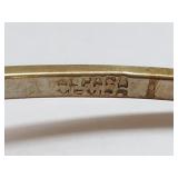 Vintage Alpaca Mexico Bracelet with Inlay Design