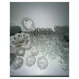Vintage Iris & Herringbone Crystal Dinnerware Set - 185 Pieces