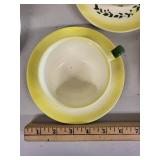 Vintage Farmhouse Dinnerware Set with Rooster and Barn Motif - 22 Pieces