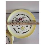 Vintage Farmhouse Dinnerware Set with Rooster and Barn Motif - 22 Pieces