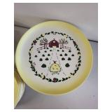 Vintage Farmhouse Dinnerware Set with Rooster and Barn Motif - 22 Pieces
