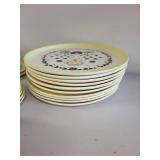 Vintage Farmhouse Dinnerware Set with Rooster and Barn Motif - 22 Pieces