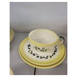Vintage Farmhouse Dinnerware Set with Rooster and Barn Motif - 22 Pieces