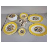 American Limoges Triumph Bermuda-T Dinnerware Set with Yellow Floral Pattern