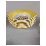 American Limoges Triumph Bermuda-T Dinnerware Set with Yellow Floral Pattern