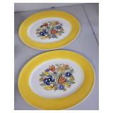 American Limoges Triumph Bermuda-T Dinnerware Set with Yellow Floral Pattern