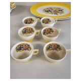 American Limoges Triumph Bermuda-T Dinnerware Set with Yellow Floral Pattern