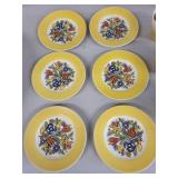 American Limoges Triumph Bermuda-T Dinnerware Set with Yellow Floral Pattern