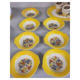 American Limoges Triumph Bermuda-T Dinnerware Set with Yellow Floral Pattern