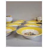 American Limoges Triumph Bermuda-T Dinnerware Set with Yellow Floral Pattern