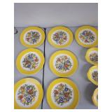 American Limoges Triumph Bermuda-T Dinnerware Set with Yellow Floral Pattern