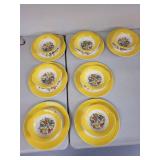 American Limoges Triumph Bermuda-T Dinnerware Set with Yellow Floral Pattern