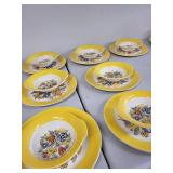 American Limoges Triumph Bermuda-T Dinnerware Set with Yellow Floral Pattern