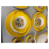 American Limoges Triumph Bermuda-T Dinnerware Set with Yellow Floral Pattern